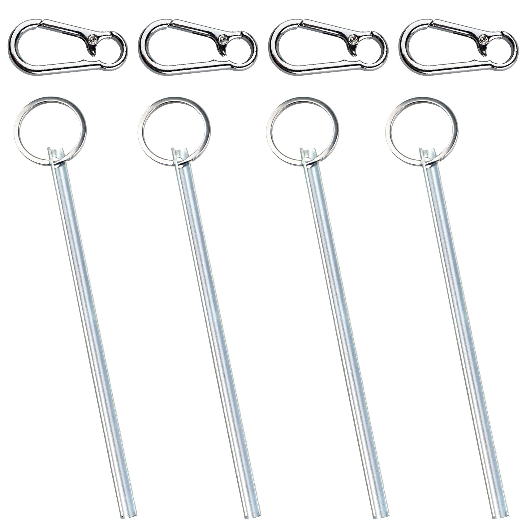 Small Half Moon Elevator Door Key, Schindler Elevator Door Key with Silver Metal Keyring, Easy to Carry, 4-Pack