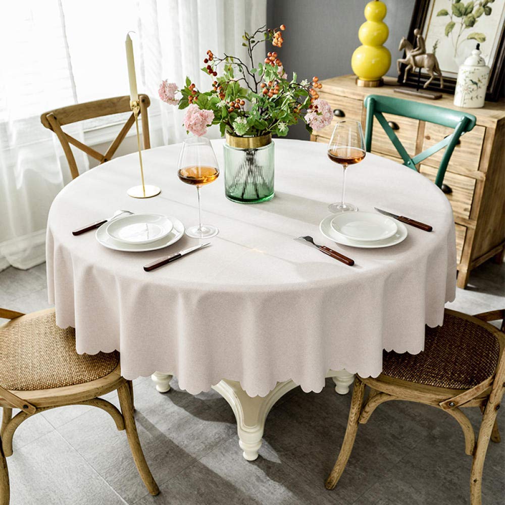 Gray Table Cloth Anti Fading Table Cover Anti Wrinkle Cotton Linen Soft Piano Dust Cloth For Kitchen Dining Room Diameter Circle 220Cm (Color : Size : Diameter Circle 160