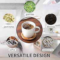 Vista 82 de Hasense Juego de tazas y platillos de porcelana para capuchino de 6 a 6 onzas Demitasse Espresso con asa, perfectas para café con leche, café moca