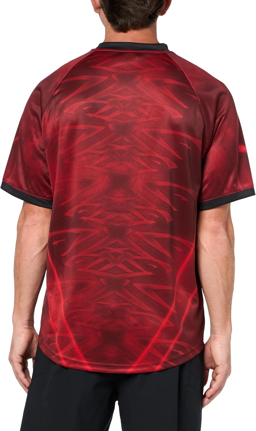 PUMA Mens Pumatech-X All Over Print Relaxed V Neck Short Sleeve Jersey Casual - Black