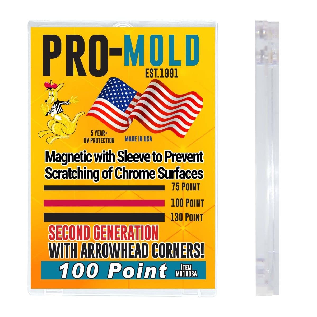 Box (20) Pro-Mold 100pt. Magnetic Card Holders Holds Sleeved Card 2nd Gen, MH100SA