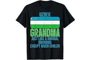 Vintage Uzbek Grandma Uzbekistan Flag for Mother Day T-Shirt