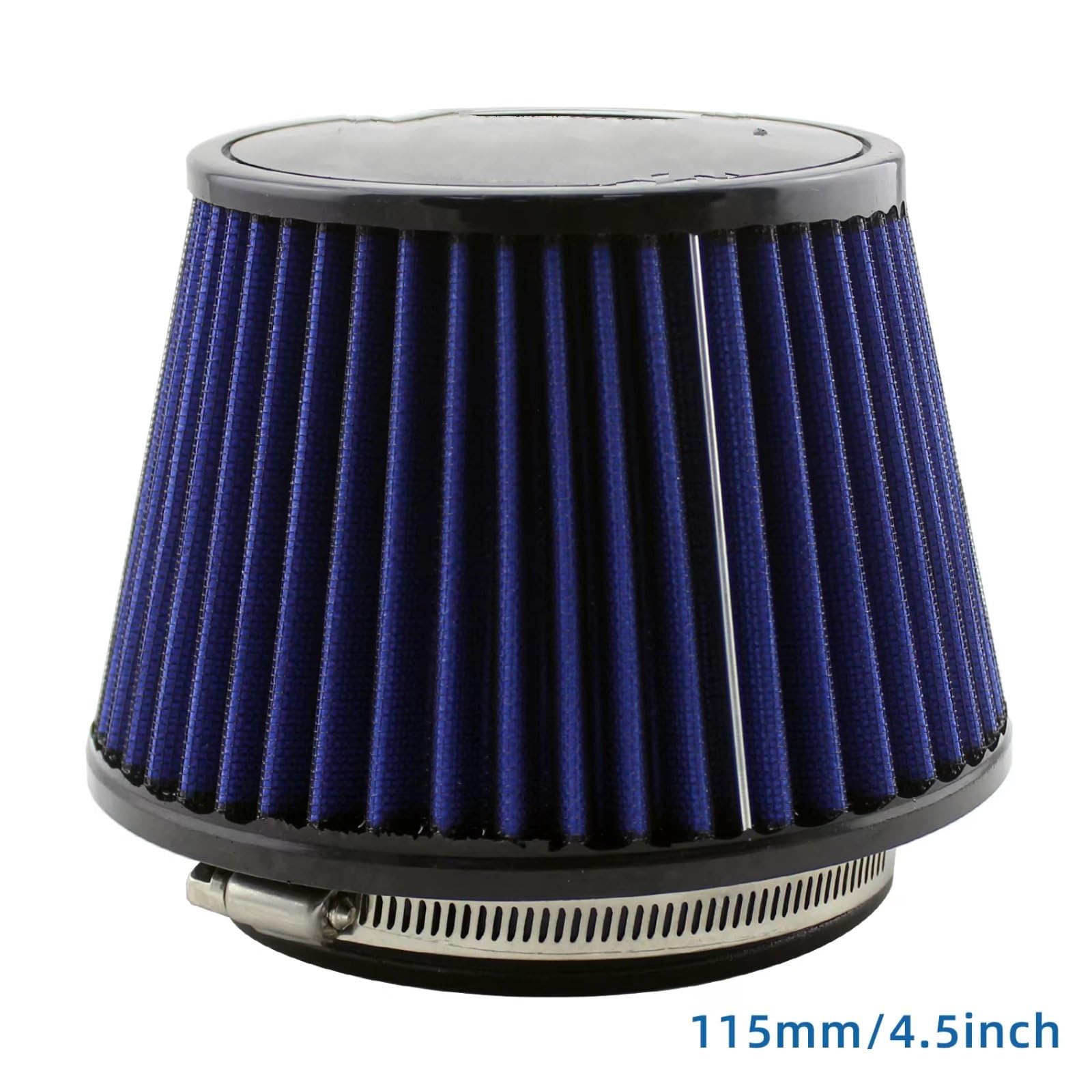 115 Mm 4.5 Pollici Filtro Aria Conico Universale Per Alto Flusso Filtro aria | Per il filtro di aspirazione dell'aria fredda riutilizzabile lavabile per la presa d'aria del motore dell'auto(Blue)