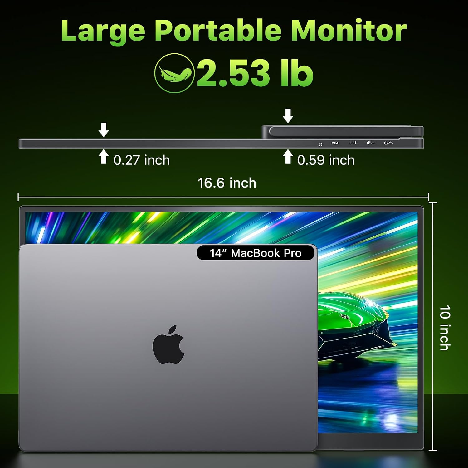 Upperizon Portable Monitor 18.5 inch 2K QHD 120% sRGB 120Hz IPS HDR HDMI USB-C Travel Monitor for Laptop MacBook PC Surface PS5 Xbox, Large External Display with Kickstand & Speakers, VESA Compatible 10 71taLIBRz2L. AC SL1500