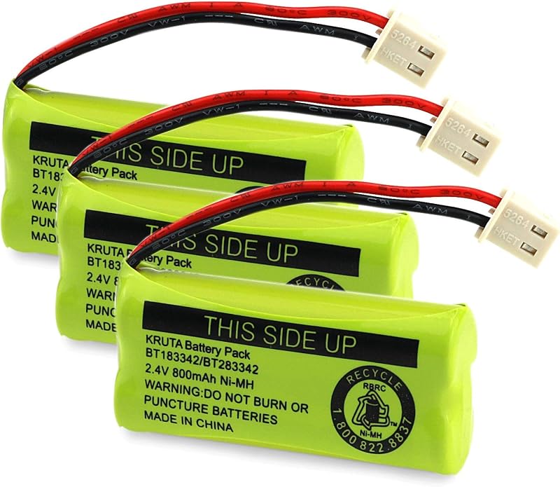 BT183342 BT283342 BT166342 BT266342 BT162342 BT262342 Battery Compatible with VTech CS6114 CS6419 CS6719 AT&T EL52300 CL80112 VTech CS6719-2 Cordless Handsets (Pack of 3)