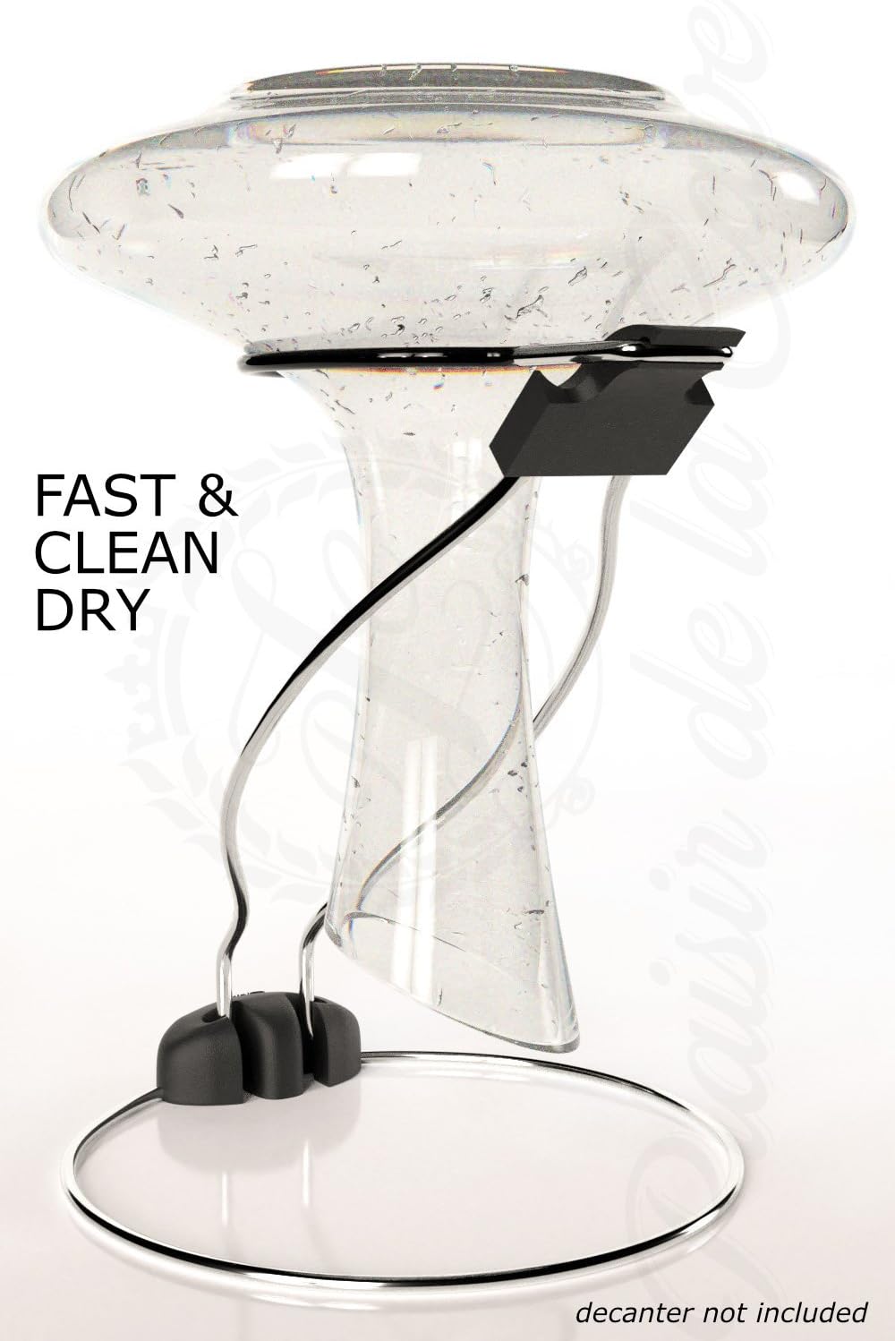 2in1 Wine Decanter Drying Stand – Fast Spotless Carafe Dryer & Compact Folding Rack for Safe Storage - incl. Black Rubber Top (Non Slip & Anti Scratch) - Image 2