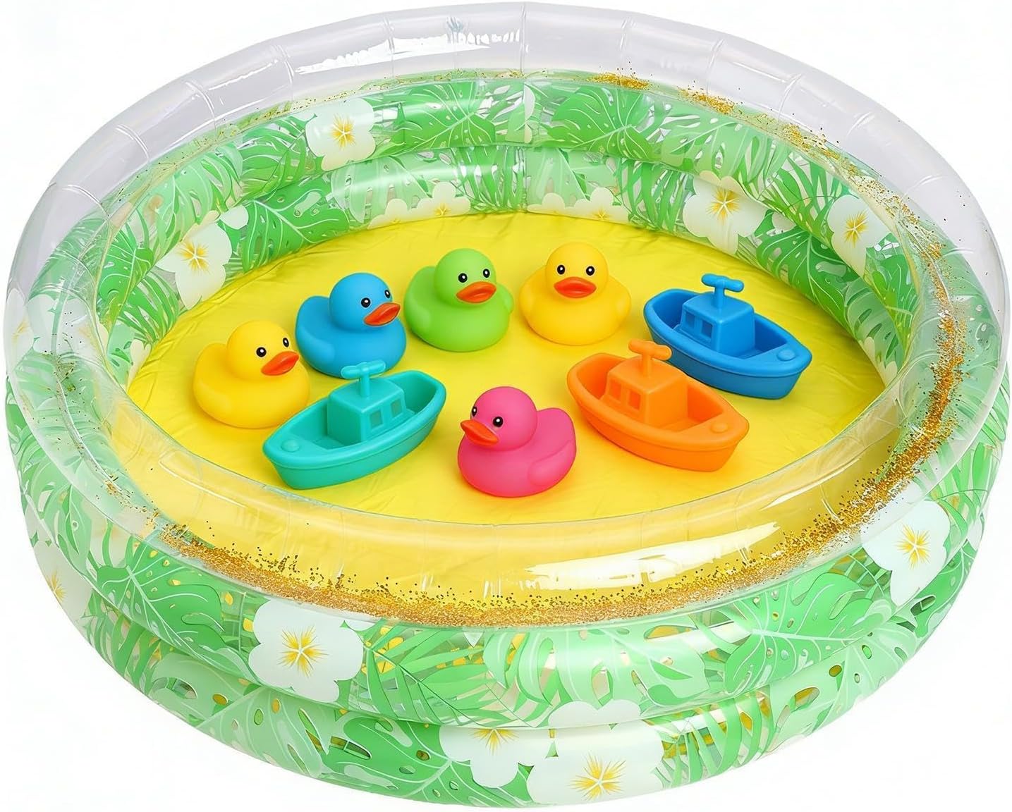 Outdoor Inflatable Kiddie Pool, with Quick Setup Convenience, 85x85x25cm, Kids Round Wading Swimming Pool, Blow Up Round PVC Water Game Play Center, Enhanced Stability Feature, for Outdoor Summer