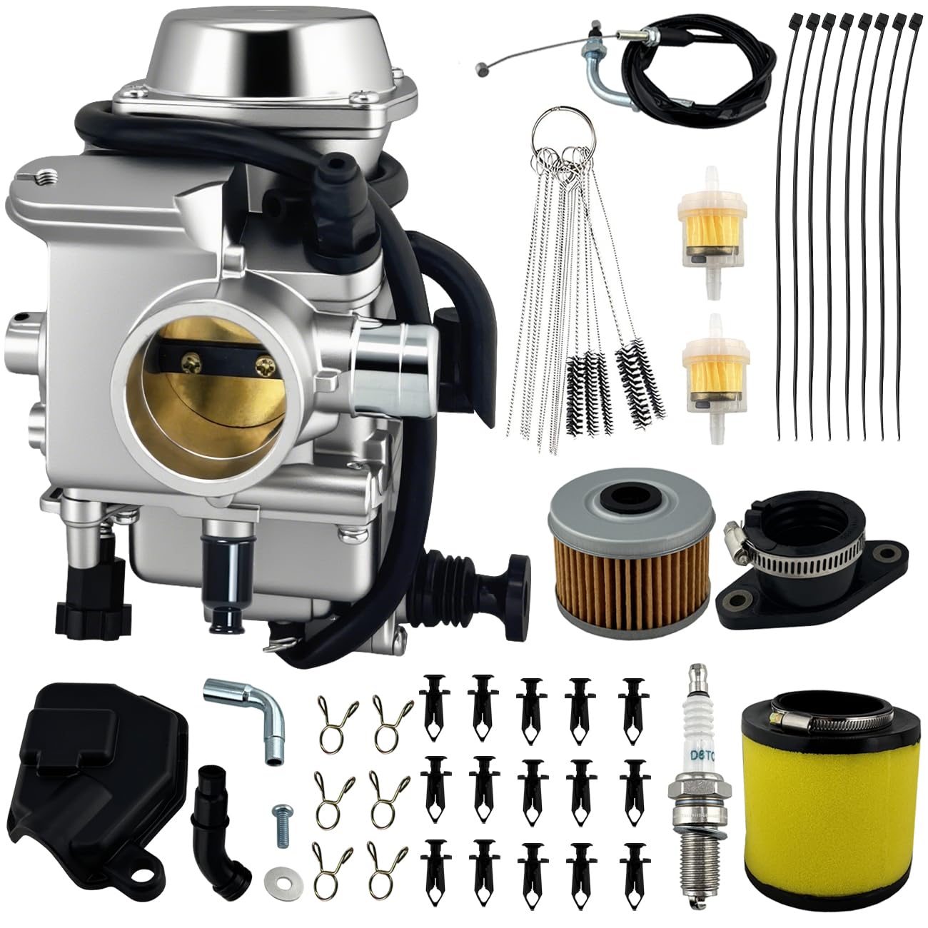 TRX300 Carburetor Fits Honda Fourtrax300 TRX300FW 1988-2000, Rancher TRX350 2000-2006, Foreman TRX400FW TRX450 1997-2004, Replace OEM 16100-HM5-671