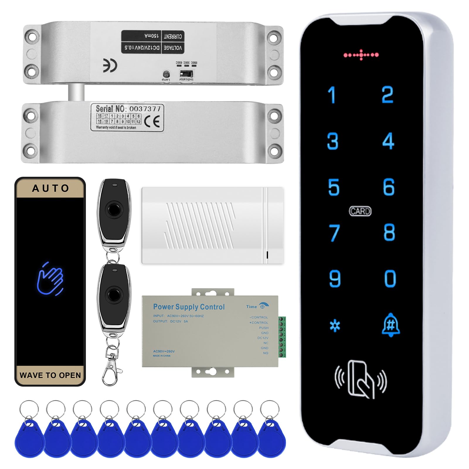 Clavier tactile en métal RFID étanche et ouvre-porte intelligent avec serrure électrique