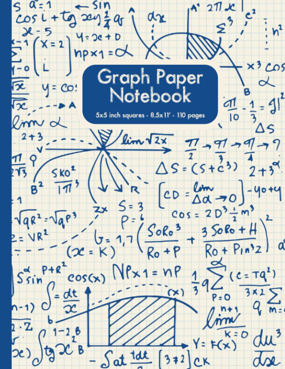 Graph Paper Notebook: Quad Ruled Notebook 5 Squares Per Inch Grid Paper Composition Notebook For Math and Science Students, Quad Ruled 5x5 Graphing