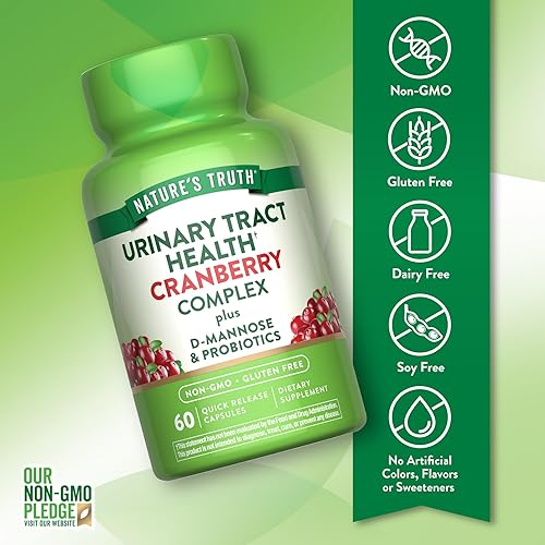 Miniatura 3 de Nature's Truth Pastillas de arándano  60 cápsulas  Plus D-manosa y probióticos  Apoya la salud del tracto urinario  Suplemento sin OMG y sin gluten