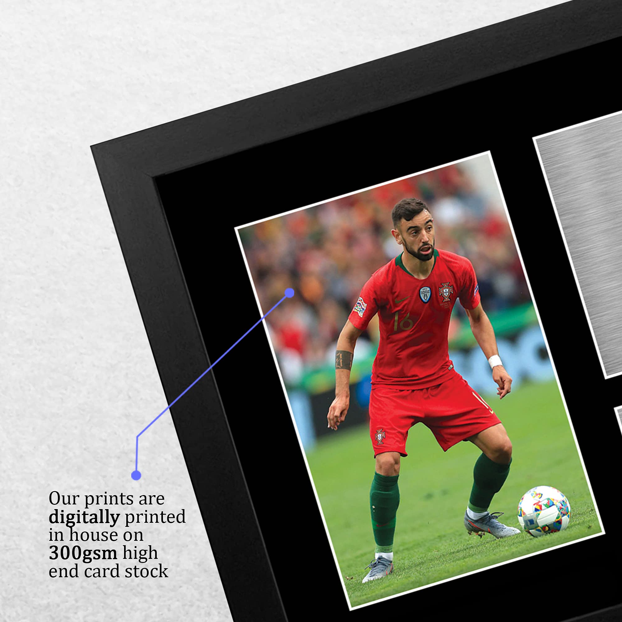 HWC Trading FR A4 Bruno Fernandes Portugal Gifts Printed Signed Autograph Picture for Fans and Supporters - A4 Framed - Image 4
