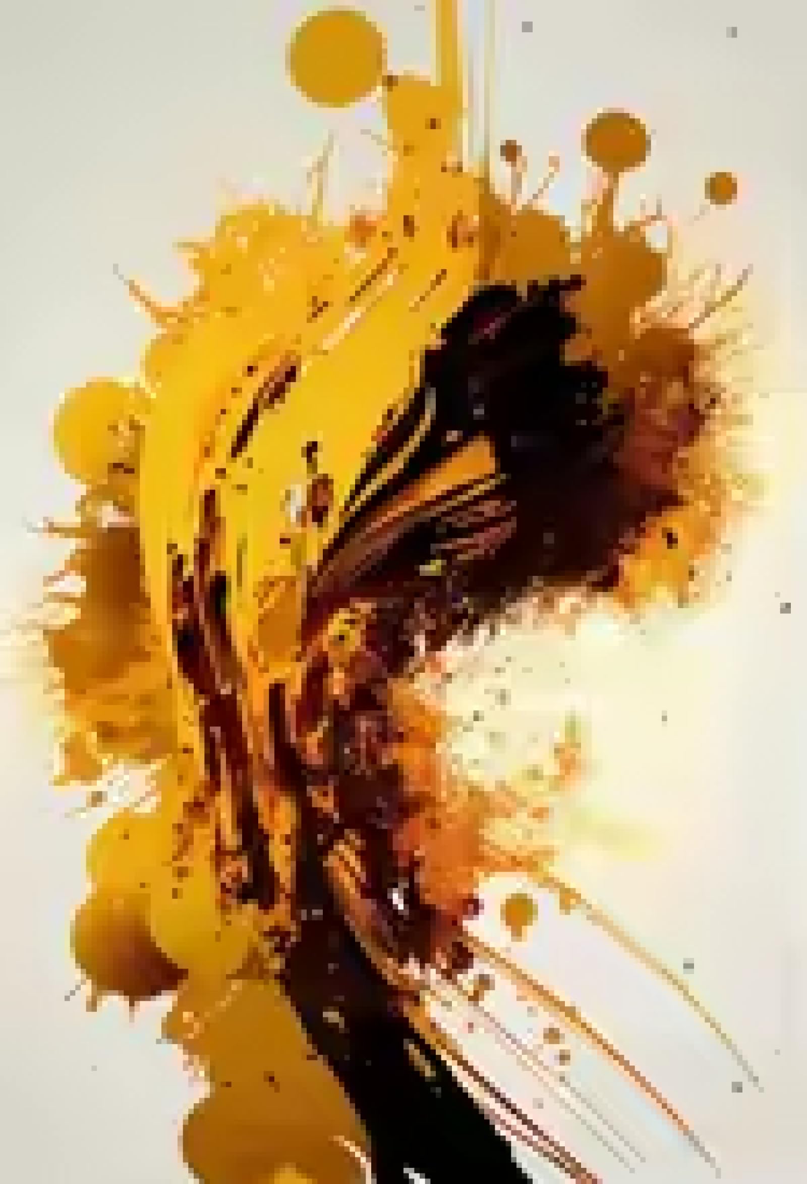 HIPWST Czarno-złota farba w sprayu obraz na płótnie abstrakcyjne graffiti czarny złoty plakat sztuka ścienna salon gabinet dekoracja 60 x 90 cm x 3 bez ramy