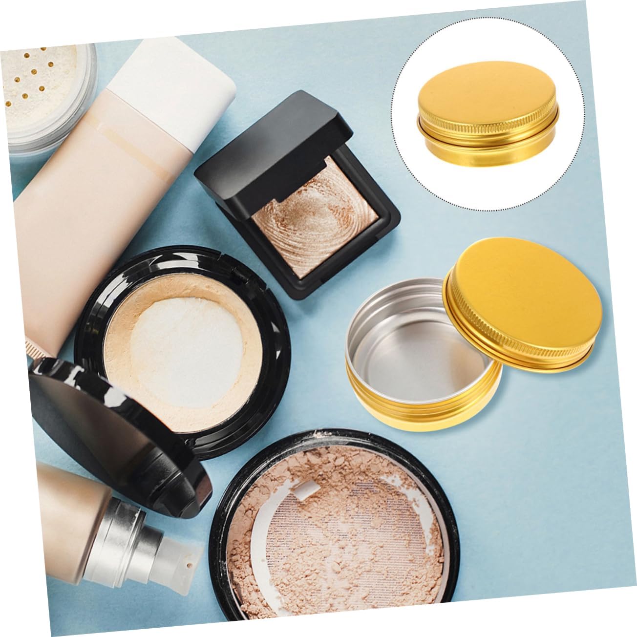 CALLARON 12pcs Gold Aluminum Cream Jars 30ML Screw Lid for Cosmetics Storage for Makeup Craft Supplies and Organizing image 3