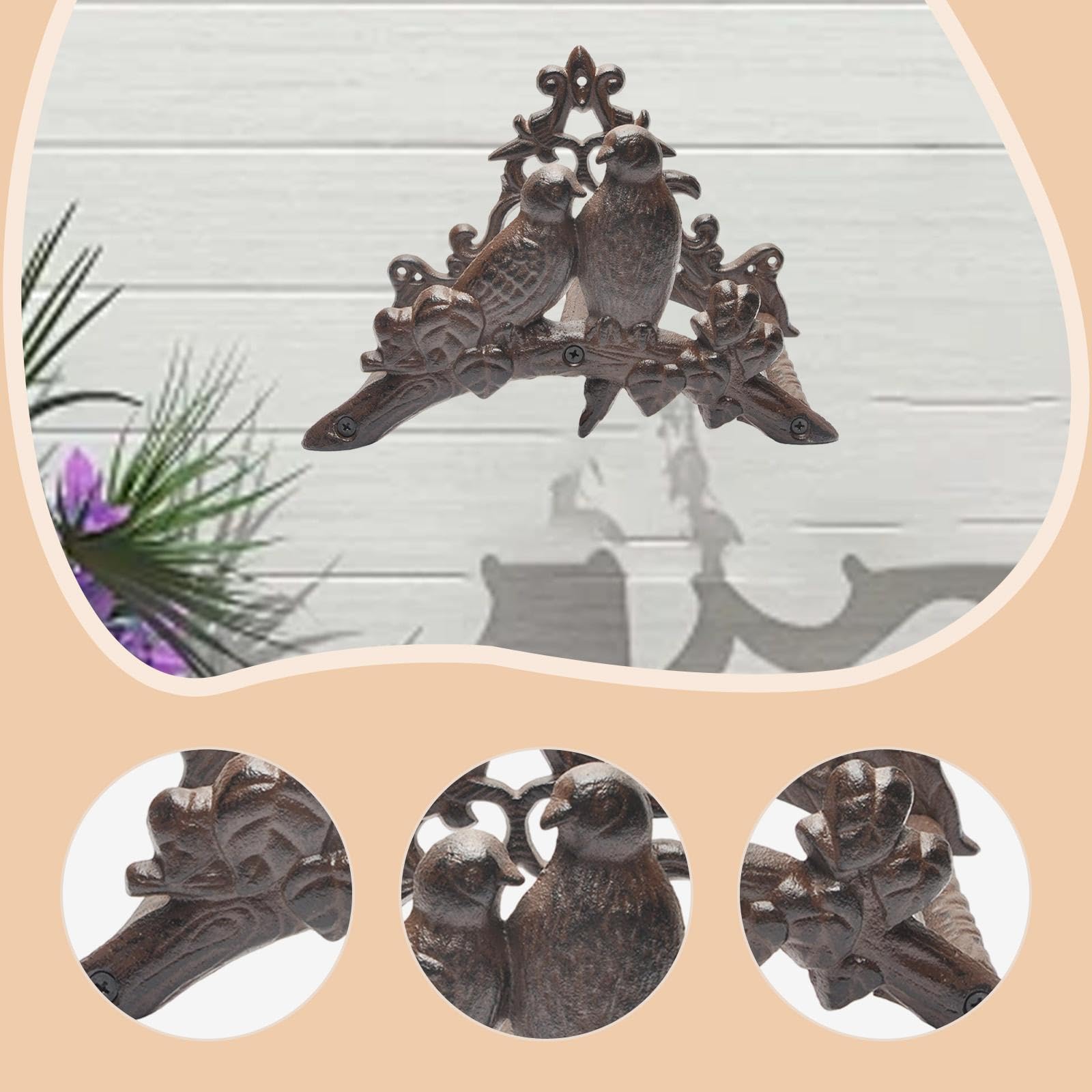 Qianly Gartenschlauchhalter zur Wandmontage im Retro-Design, tragbarer Wasserschlauchständer, Wanddekoration für Zaun, Garten, Terrasse, Vogel