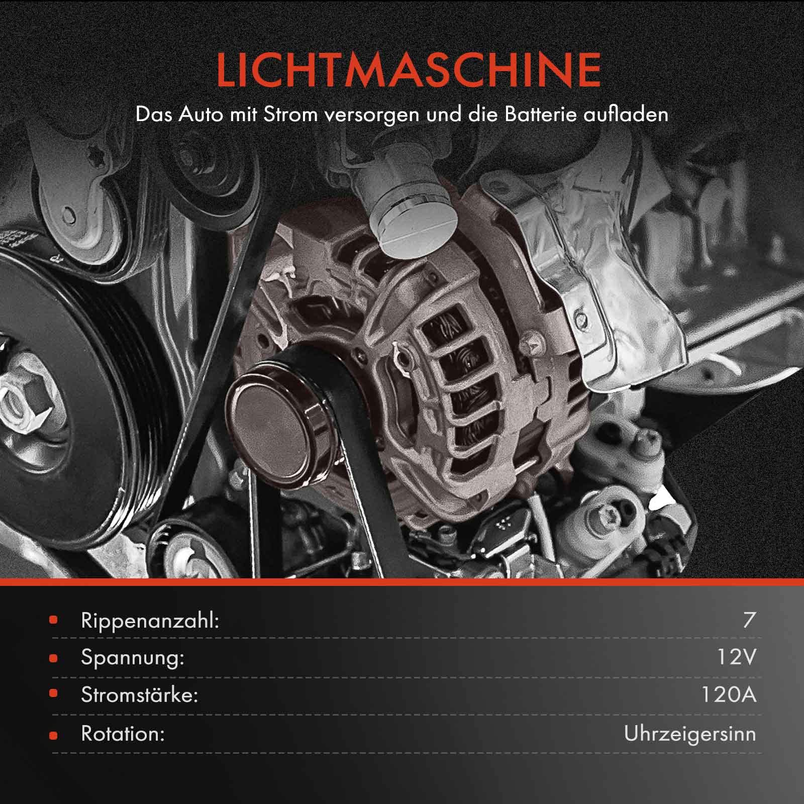 Frankberg Lichtmaschine Generator 120A Kompatibel mit W203 C180 C200 C230 2002-2007 CL203 C160 C180 C200 2002-2008 S203 C180 C200 C230 2002-2007 Replace# 2711540802