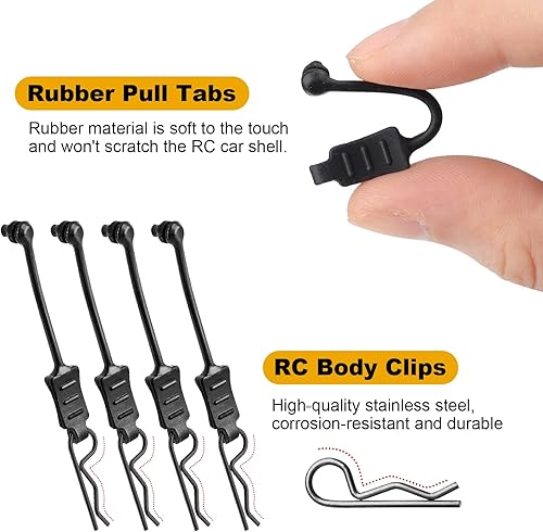 Miniatura 3 de Hobbypark Universal 116 118 RC Clips de carrocería y lengüetas de tracción retenedores pequeños R Pines para SCX24 TRX-4M RC Vehículos Camión Shell