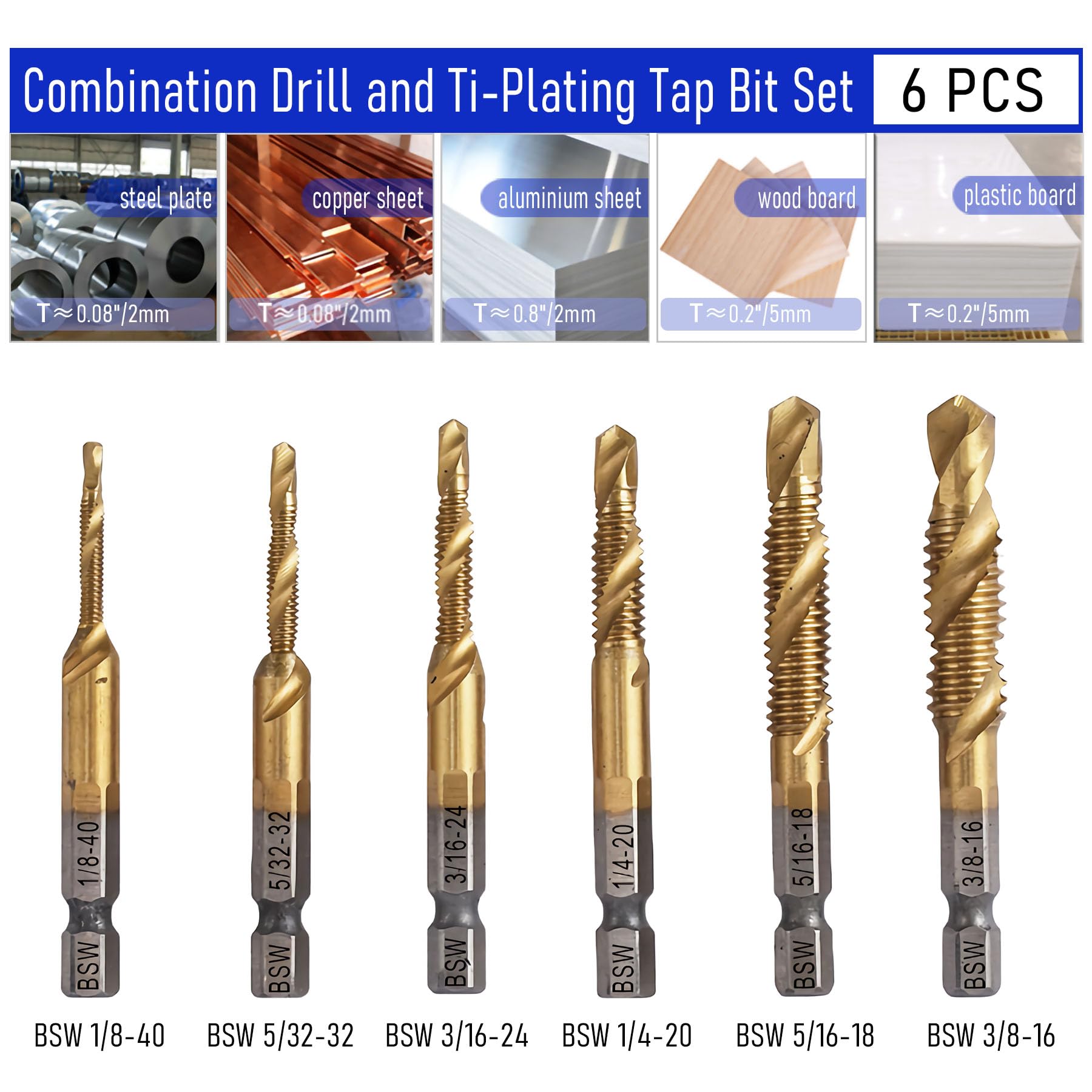6-Piece Drill & Tap Set - High Speed Steel -4 6-Piece Drill & Tap Set - High Speed Steel -4