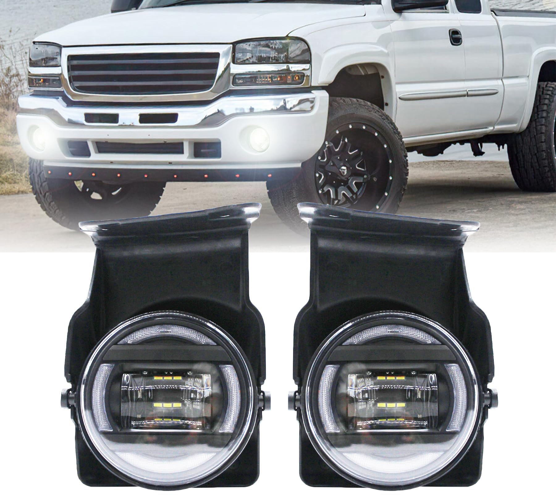 Luces Antiniebla Para Honda FIT Y Jazz GD1/GD3 (2003-2008) – Color Plata Satinado, Par De Faros Delanteros