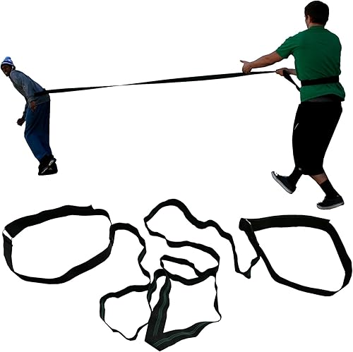 Miniatura 4 de Kit de entrenamiento cruzado (juego de 5 piezas) - Escalera de agilidad de 20 pies, paracaídas de resistencia XL, trineo eléctrico, paso lateral