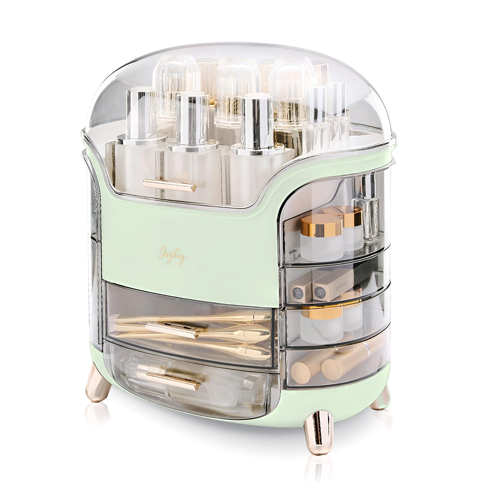 Make-up-Organizer und Aufbewahrung, großes Fassungsvermögen, Kosmetik-Organizer mit wasser- und staubdicht, Make-up-Organizer für Schminktisch mit Deckel und Schublade, passend für Badezimmer