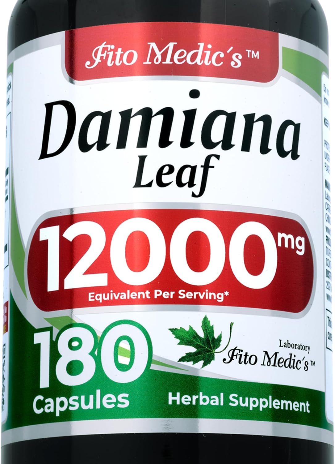 FITO MEDIC'S Lab | Damiana Leaf |180 Capsules| Damiana Capsules | Ultra high Absorption