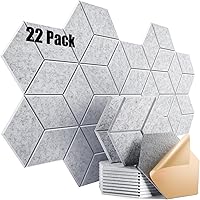 Vista 72 de paquete de 12 paneles acústicos autoadhesivos de alta densidad, paneles de espuma insonorizantes de 12 x 10 x 25/64 de pulgada, elegantes paneles