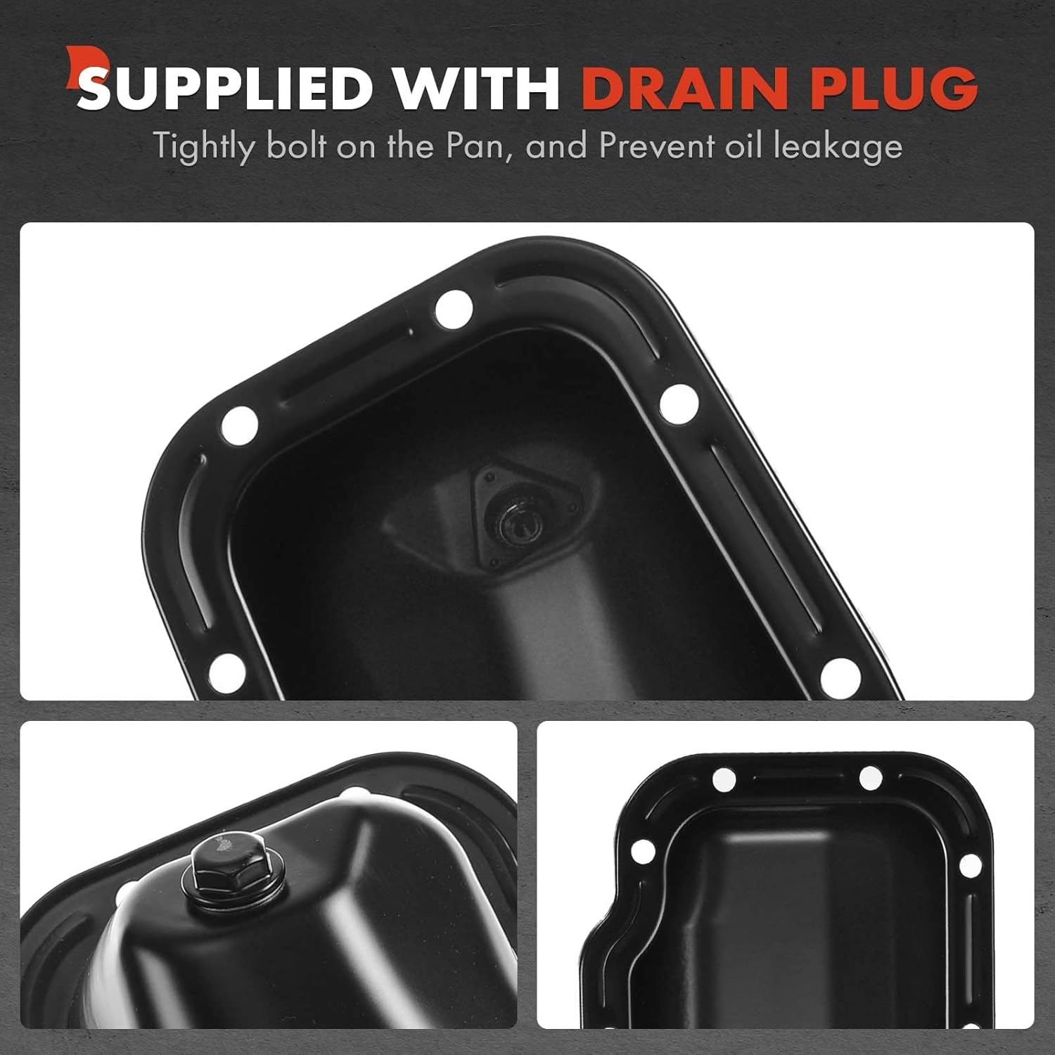 A-Premium Lower Engine Oil Pan Sump with Drain Plug Compatible with Honda Passport 1998-2002 & Isuzu Amigo 1998-2000, Axiom 2002-2004, Rodeo 1998-2004, Rodeo Sport 2001-2003, 3.2L 3.5L