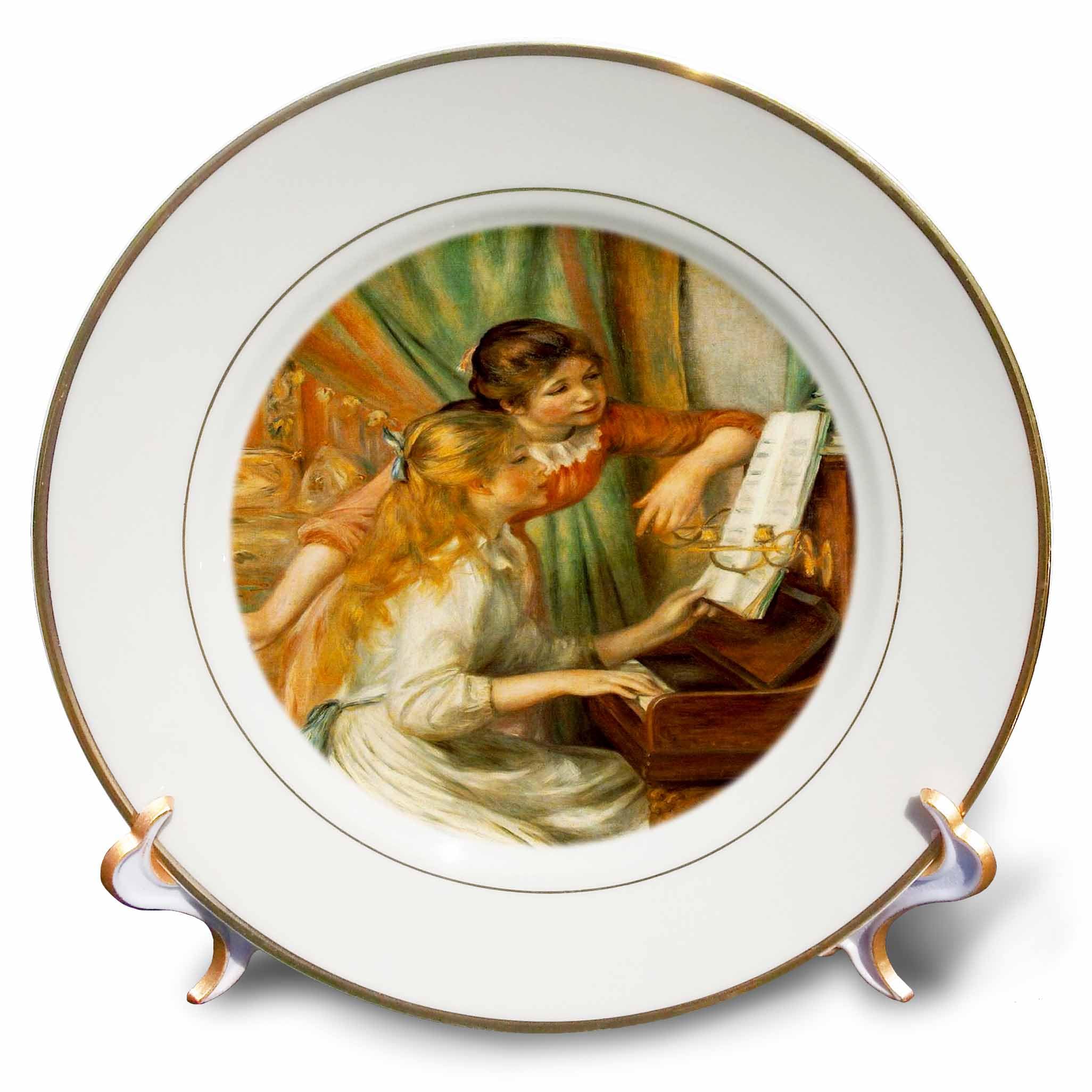 3dRose cp_49363_1 Renoirs Girls at Piano-Porcelain Plate, 8-Inch