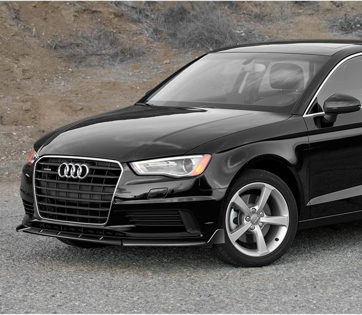 Front Bumper Lip fit for Compatible with 2014-2016 Audi A3, Front Bumper Lip Spoiler Air Chin Body Kit Splitter Painted Glossy Black ABS, 2015 (Sport-Style)