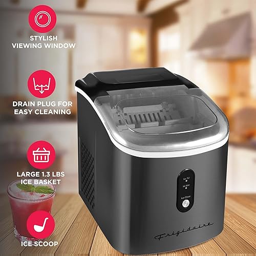 Miniatura 10 de Frigidaire EFIC103-AMZ-SC - Máquina de encimera con cubo de hielo de gran tamaño acero inoxidable función de autolimpieza resistente acero inoxidable