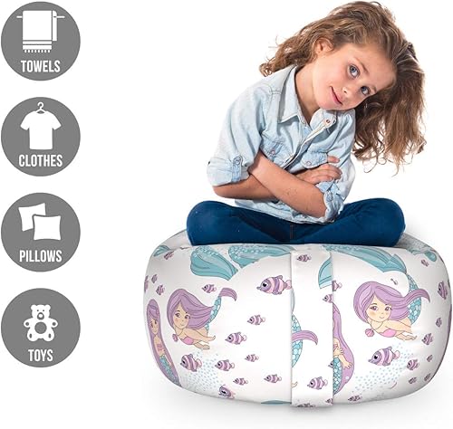 Miniatura 127 de Ambesonne Silla de almacenamiento de juguetes de galaxia, arte espacial de la galaxia, planetas del sistema solar, planetas, mercurio, urano,