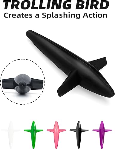 Miniatura 5 de BLUEWING Barra esparcidora de pesca de 18 pulgadas36 pulgadas con calamares de bulbo de 6 pulgadas9 pulgadas, pájaros de arrastre de 5.28 pulgadas y