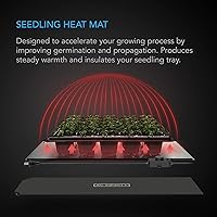 Vista 2 de AC Infinity SUNCORE S3 - Alfombrilla impermeable para plántulas con controlador de calor de 10 x 20.75 pulgadas, almohadilla térmica