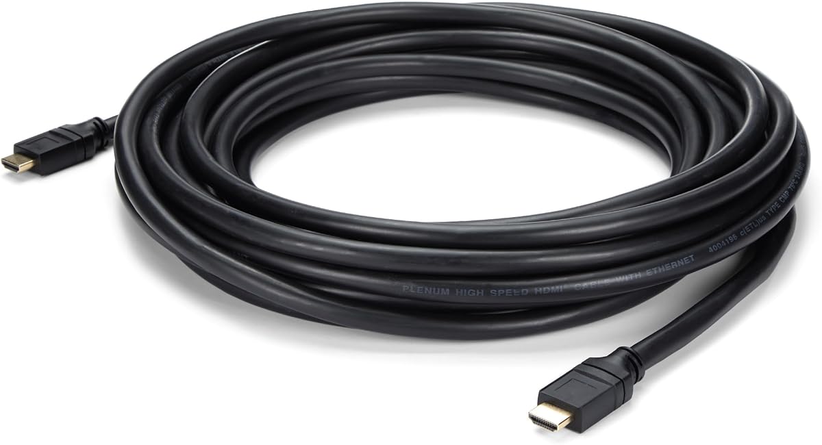 StarTech 35ft Plenum HDMI Cable, 4K 30Hz, 10.2Gbps, Male to Male (HDPMM35) | 4K High Speed Long HDMI Cord with Ethernet, UHD, In Wall Plenum HDMI 1.4 Display Cable, HDCP 1.4, Computer, 4K30 UHD