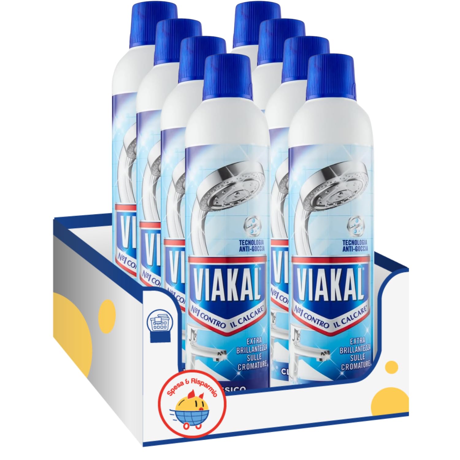 Detersivo Anticalcare Bagno – Formula Liquida con Tecnologia Anti-goccia – 630 ml – Variazioni 4/6/8/10 Pezzi (8)