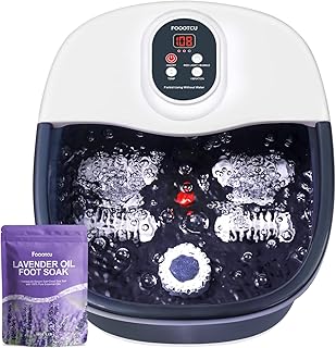 Foot Spa Bath Massager with Heat Bubbles and Vibration Massage and Jets, Pedicure Foot Spa Tub of 16 OZ Lavender Epsom Sal...