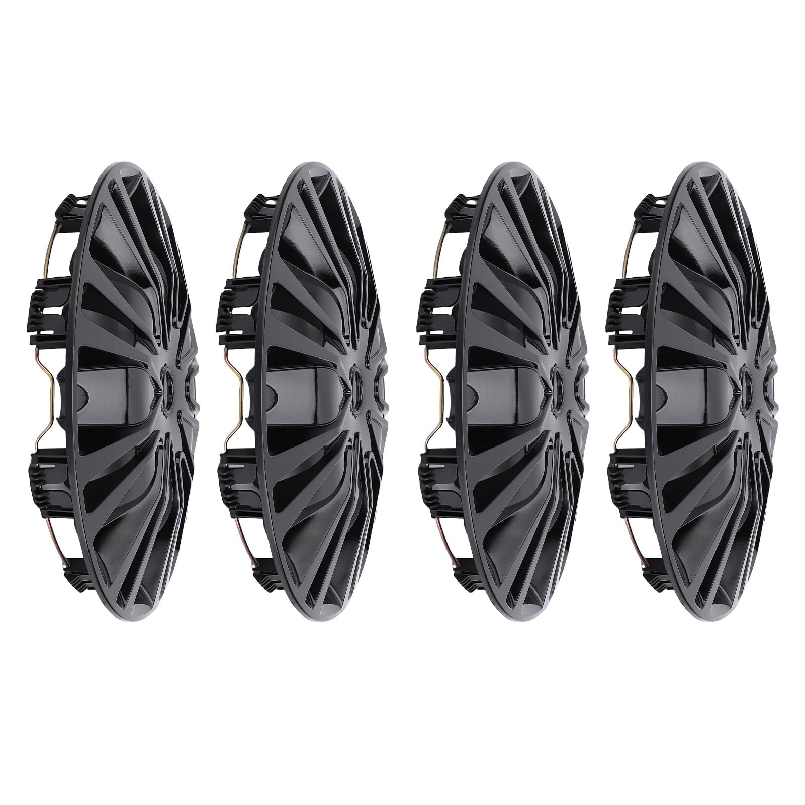 Dilwe 4 copricerchi in plastica ABS resistente, decorazione per auto da 40,6 cm, per modelli di pneumatici R16 (nero)