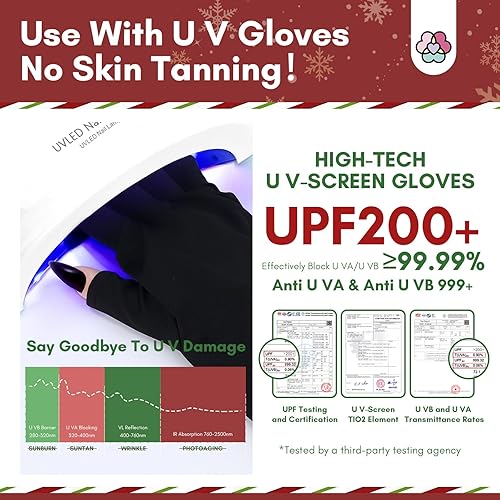 Miniatura 6 de Saviland Kit de esmalte de uñas de gel con luz UV 55 piezas de esmalte de uñas de gel de uñas de Navidad con kit de inicio de luz UV mate  brillante