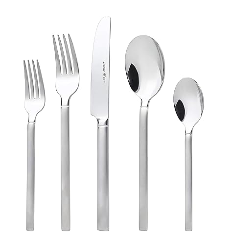 HENCKELS 20 Piece Premium Kitchen Silverware Cutlery Set, Stainless Steel Flatware Set - Tableware Include Knife/Spoon/Fork - Carrara