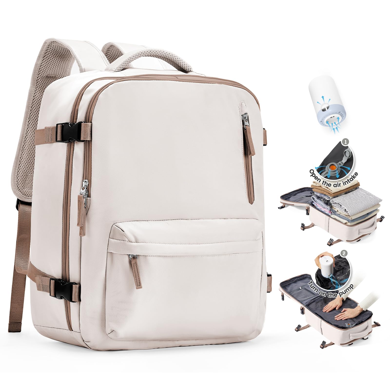 SZLX Zaino Ryanair 40x30x20 Sottovuoto con pompa Zaino Ryanair 40x20x25 Sottovuoto Bagaglio a Mano 40x30x20 Wizzair Zaino da Viaggio 45x36x20 Easyjet Donna Zaino Casual Laptop 14 Pollici Impermeabile