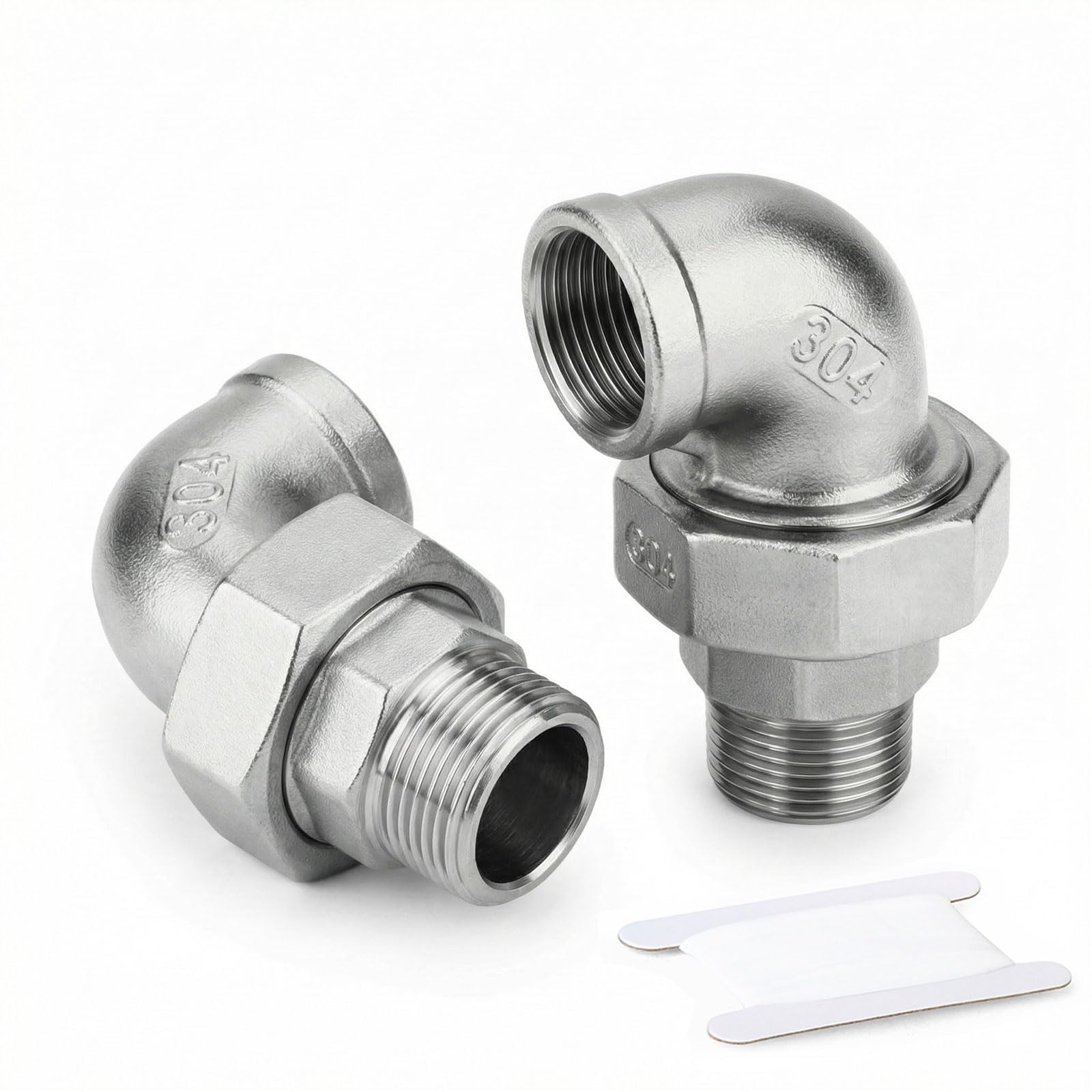 TAILONZ PNEUMATIC Coude en acier inoxydable 304 moulé Raccord de tuyau à angle droit 90 degrés Adaptateur fileté BSP 3/4" mâle x 3/4" femelle (lot de 2)