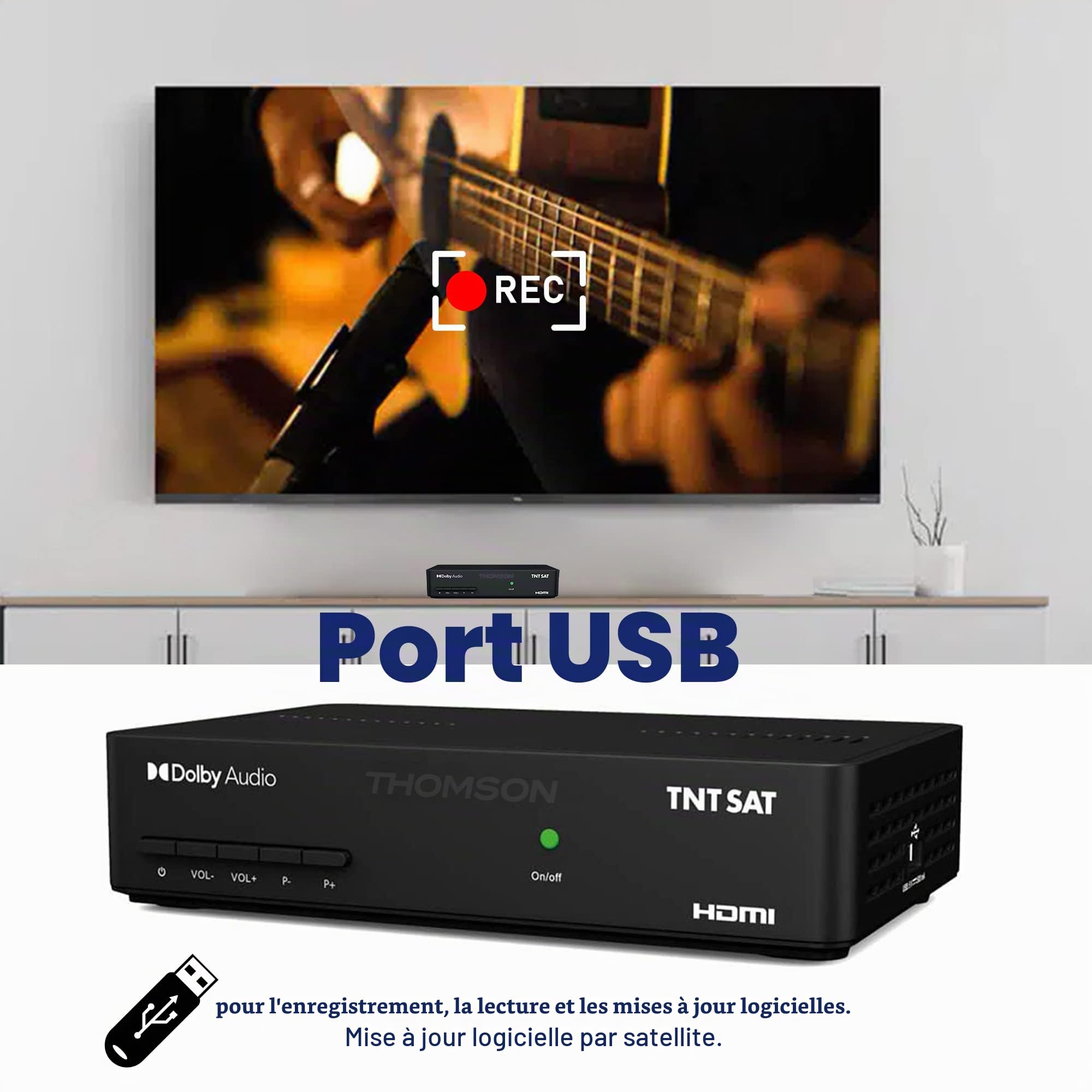 LEYF Thomson THS 806 TNTSAT HD, DVB-S2, HDMI, Péritel, Spdif, USB, Flux RSS, Alimentation 230/12V fournie, Il n'y a Pas de Cartes Dedans ! La Carte n'est Pas comprise dans la Livraison
