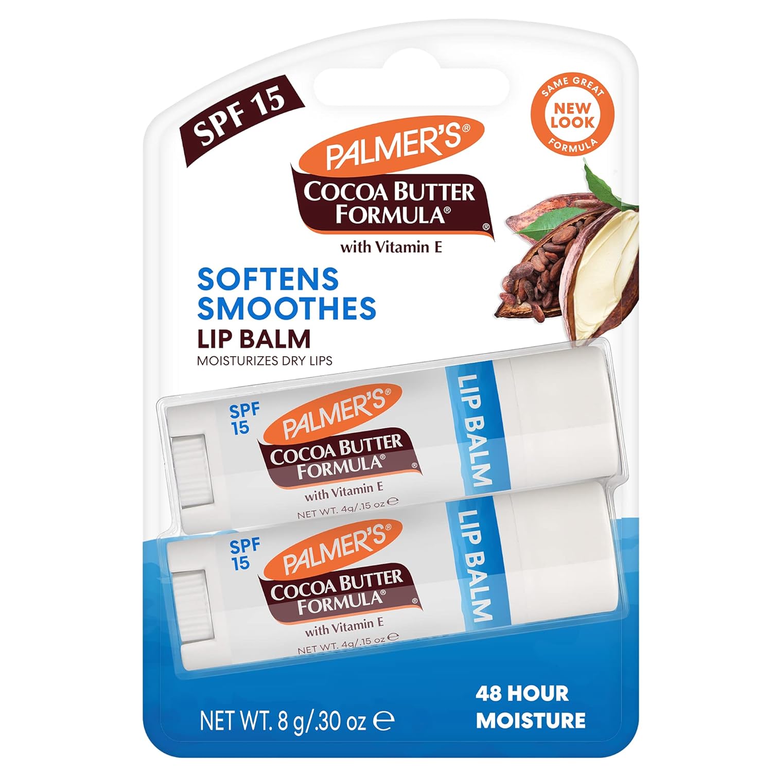 Palmer's, Cocoa Butter Ultra Moisturizing Lip Balm SPF 15 Duo for Unisex, 2 Count : Beauty & Personal Care