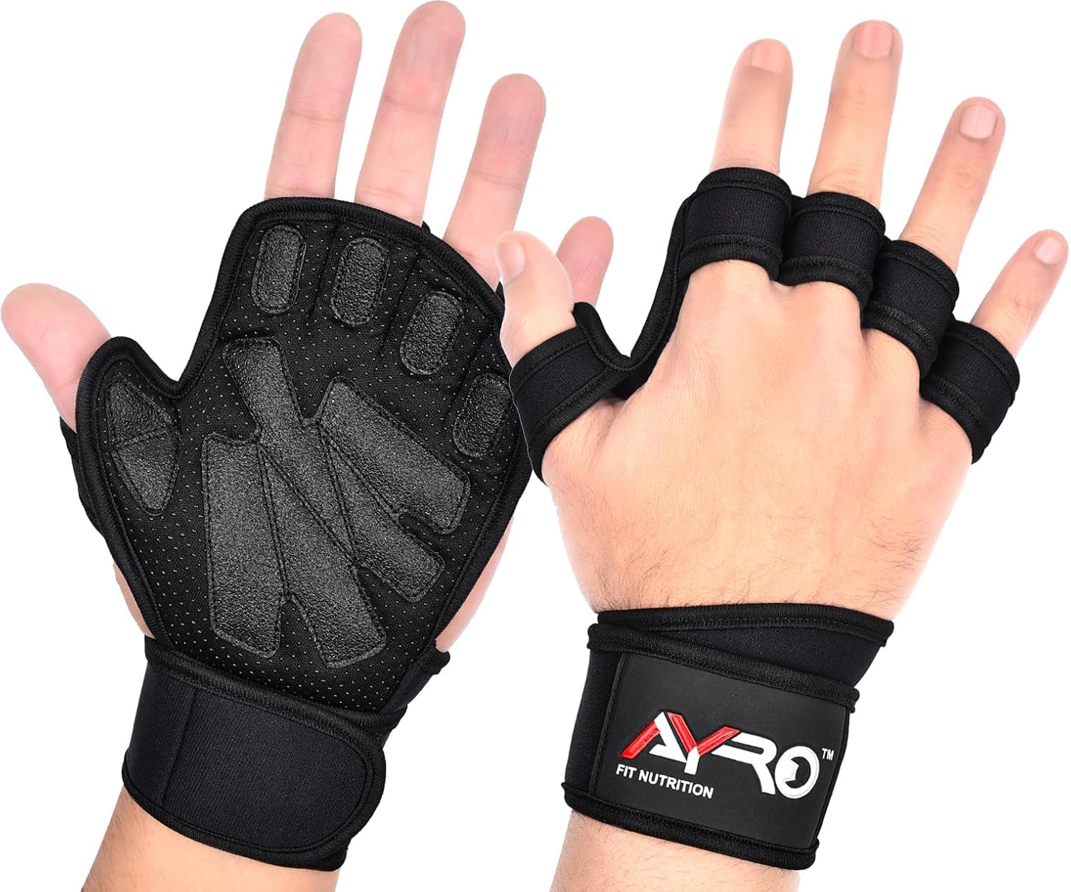 AYRO Workout Gloves for Men & Women – Ventilated Weight Lifting Gloves with Wrist Support - Gym Gloves for Men, Breathable Palm Padding, Non-Slip Grip – Ideal for Gym, Fitness, Cross Training