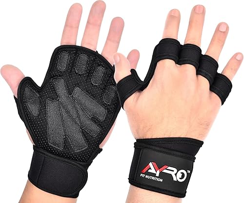 AYRO Workout Gloves for Men & Women Ventilated Weight Lifting Gloves with Wrist Support - Gym Gloves for Men, Breathable Palm Padding, Non-Slip
