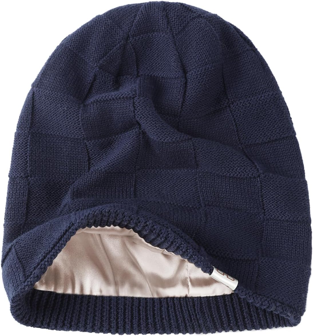 Hat Hut Womens Beanie Satin Lined Beanie Winter Hats for Women Men, Silk Lined Slouchy Beanie Hats Soft Warm Ski Hat Unisex