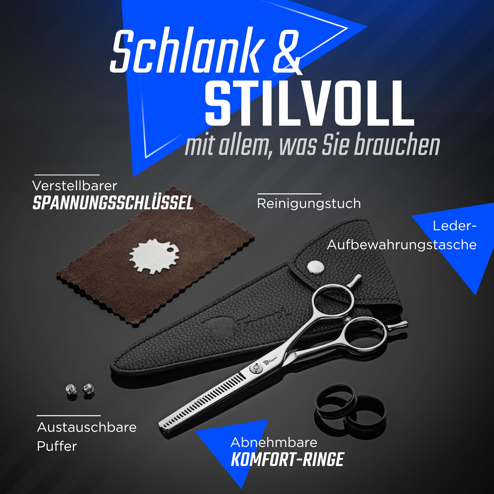 Fagaci Effilierschere Friseur 5.5" mit 440C Stahl, Ausdünnschere Haare Extreme Schärfe & Präzise Schnitte, Haarschere Ausdünnen Schlanke Klingen, Frisörenschere, Haar Scheren