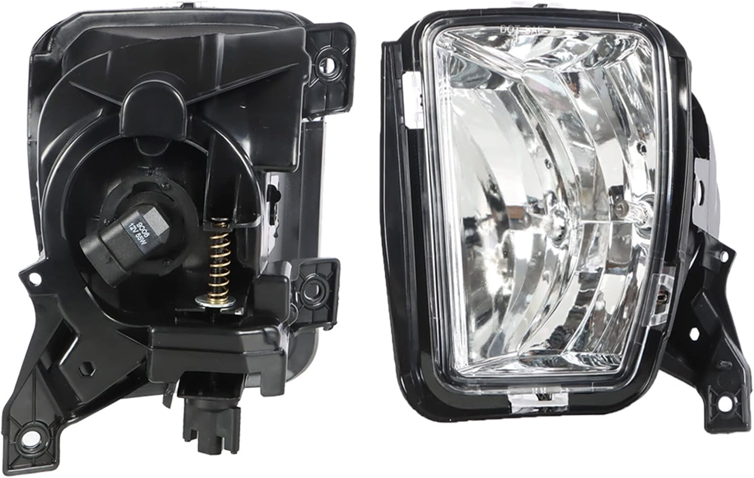 Silscvtt 2Pcs Fog Lights Assembly Replacement for 2013-2018 Ram 1500 with Front Bumper Bezel Wires Switch Bulbs Left+Right Side(Passenger & Driver Side)