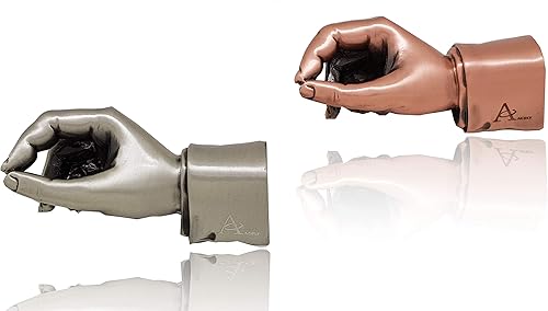 ACELY Soporte para bolígrafo con forma de mano ejecutiva, pisapapeles de arte de metal para organizador de escritorio, soporte de pluma, decoración